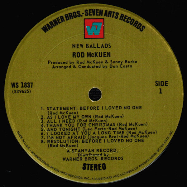 Rod McKuen - New Ballads - LP