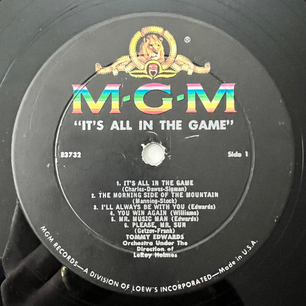 Tommy Edwards - It's All In The Game - LP