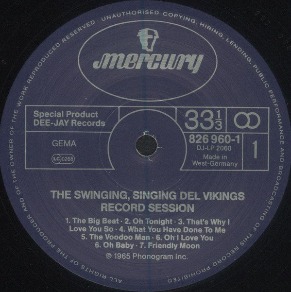 Del Vikings* - Swinging, Singing Record Session - LP