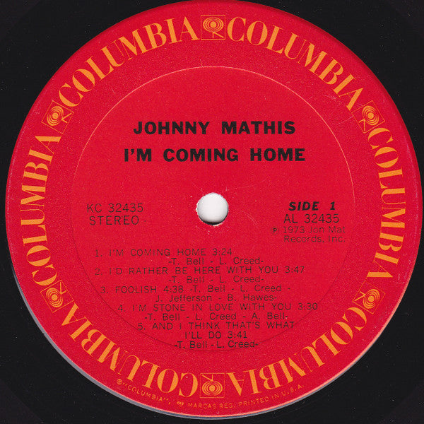 Johnny Mathis - I'm Coming Home - LP
