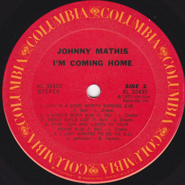 Johnny Mathis - I'm Coming Home - LP