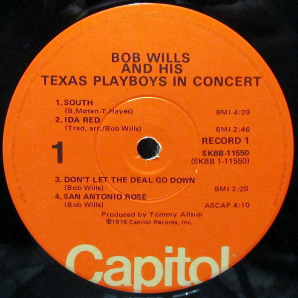 Bob Wills & His Texas Playboys - In Concert - LP