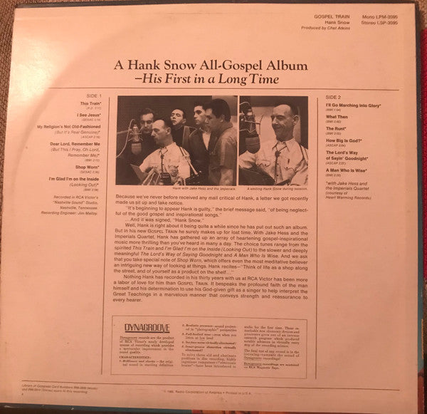 Hank Snow - Gospel Train - LP