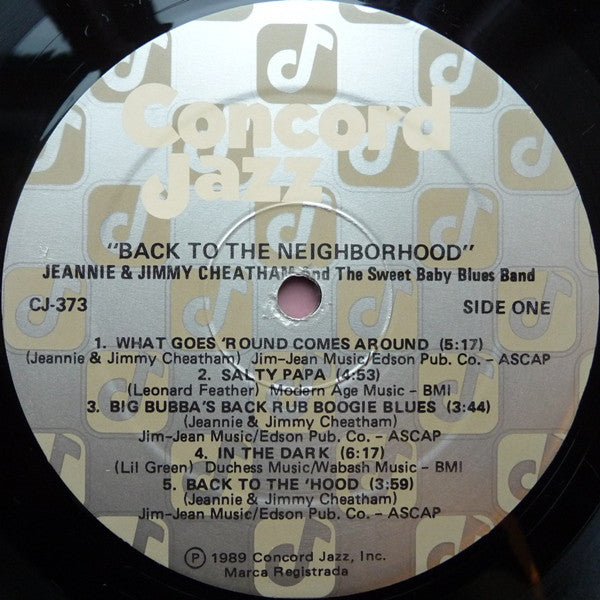 Jeannie & Jimmy Cheatham And The Sweet Baby Blues Band - Back To The Neighborhood - LP
