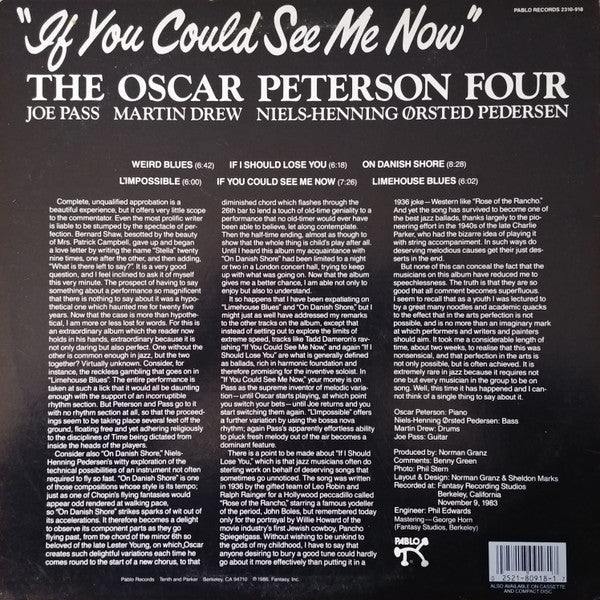 The Oscar Peterson Four* - If You Could See Me Now - LP