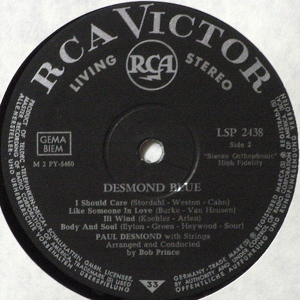Paul Desmond With Strings - Desmond Blue - LP