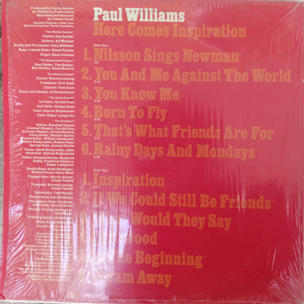 Paul Williams  - Here Comes Inspiration - LP