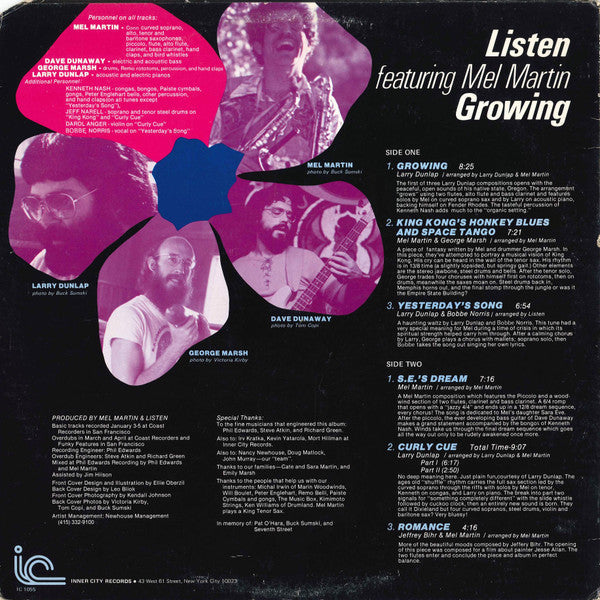 Listen Featuring Mel Martin - Growing - LP