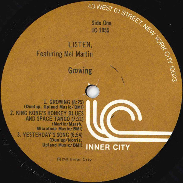 Listen Featuring Mel Martin - Growing - LP