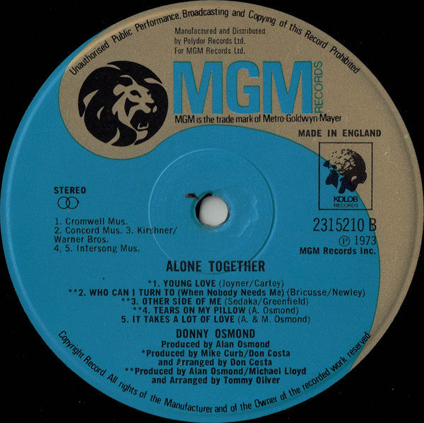 Donny Osmond - Alone Together - LP