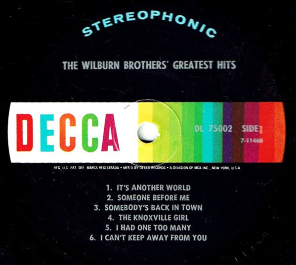 The Wilburn Brothers - The Wilburn Brothers' Greatest Hits - LP