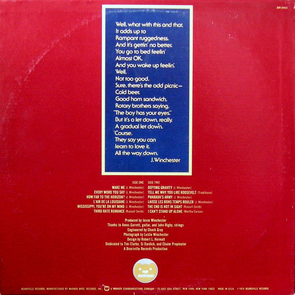 Jesse Winchester - Learn To Love It - LP