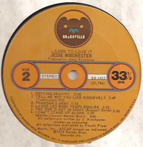 Jesse Winchester - Learn To Love It - LP