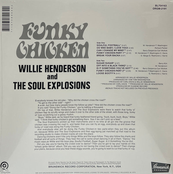 Willie Henderson And The Soul Explosions - Funky Chicken - LP