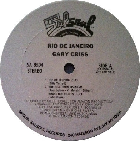 Gary Criss - Rio De Janeiro - LP