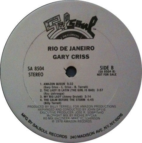 Gary Criss - Rio De Janeiro - LP