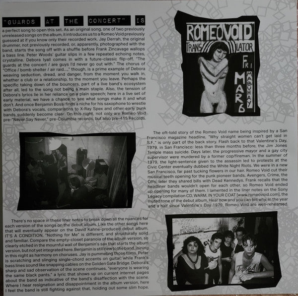 Romeo Void - Live From Mabuhay Gardens, November 14, 1980 - LP