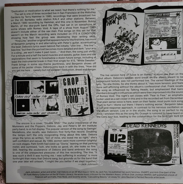 Romeo Void - Live From Mabuhay Gardens, November 14, 1980 - LP