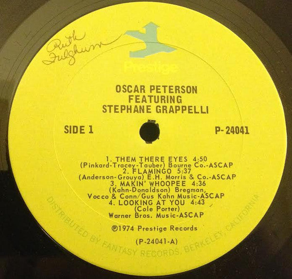 Oscar Peterson Featuring Stephane Grappelli* - Peterson/Grappelli - LP