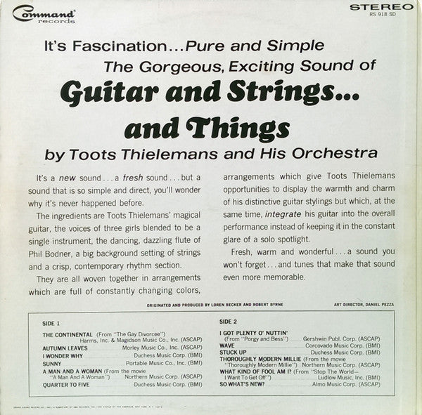 Toots Thielemans And His Orchestra - Guitar And Strings . . . And Things - LP