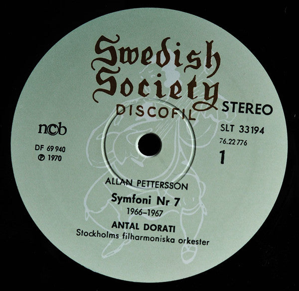 Allan Pettersson / Stockholms Filharmoniska Orkester / Antal Dorati - Symfoni Nr 7 - LP