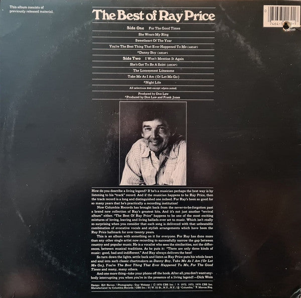 Ray Price - The Best Of Ray Price - LP