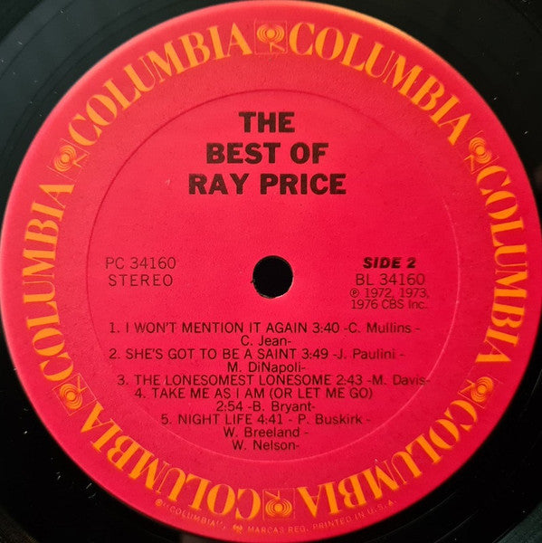 Ray Price - The Best Of Ray Price - LP