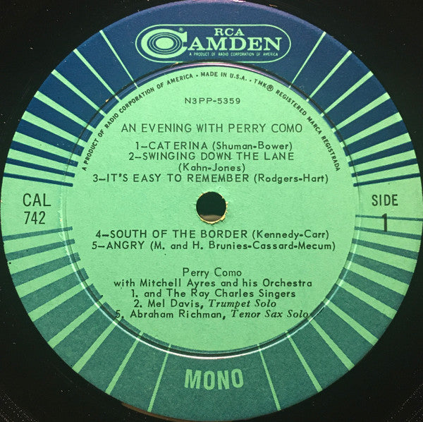 Perry Como - An Evening With Perry Como - LP