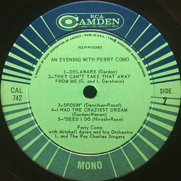 Perry Como - An Evening With Perry Como - LP