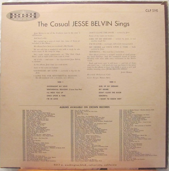Jesse Belvin - The Casual - LP