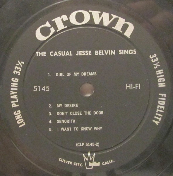 Jesse Belvin - The Casual - LP