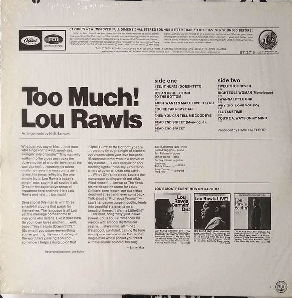 Lou Rawls - Too Much! - LP