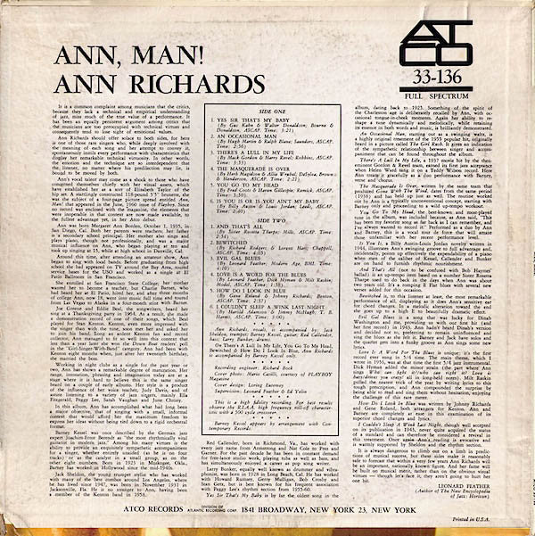 Ann Richards - Ann, Man! - LP
