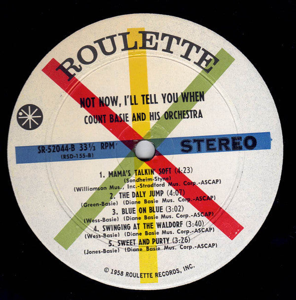 Count Basie Orchestra - Not Now, I'll Tell You When - LP