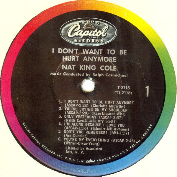 Nat King Cole - I Don't Want To Be Hurt Anymore - LP