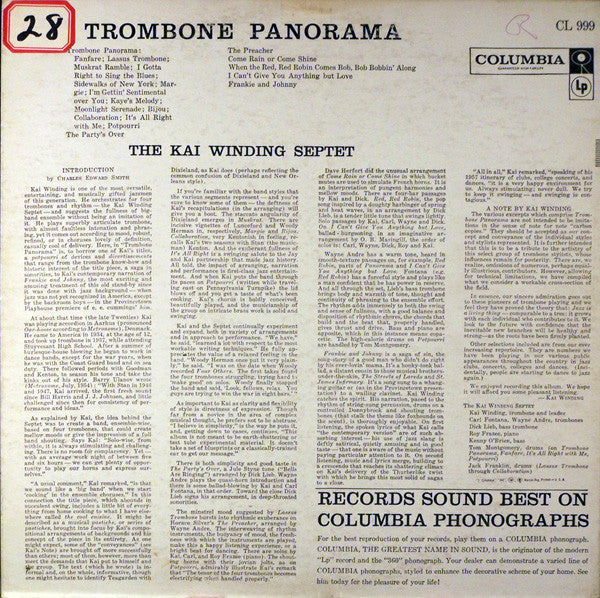 The Kai Winding Septet* - Trombone Panorama - LP