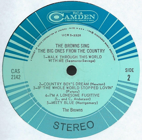 The Browns (3) - Sing The Big Ones From The Country - LP