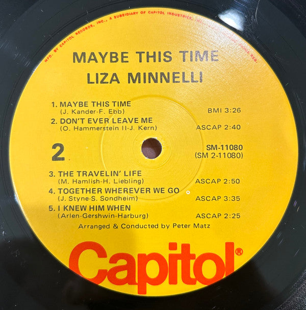 Liza Minnelli - Maybe This Time - LP