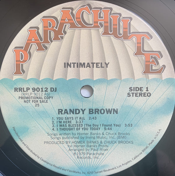 Randy Brown (2) - Intimately - LP
