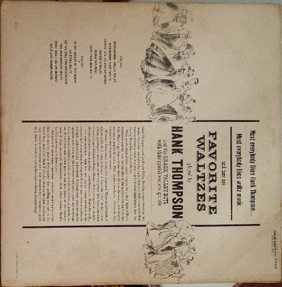 Hank Thompson And His Brazos Valley Boys - Favorite Waltzes - LP