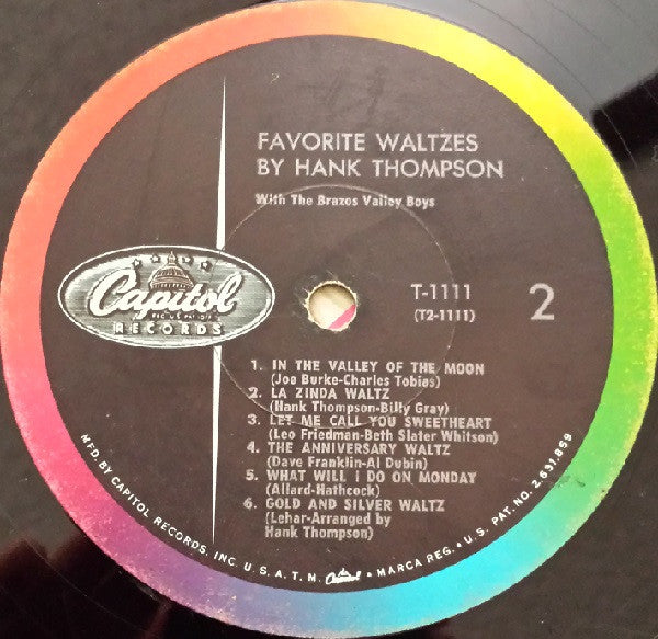 Hank Thompson And His Brazos Valley Boys - Favorite Waltzes - LP