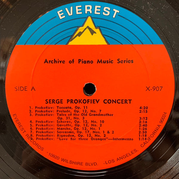 Prokofiev* · Mussorgsky* · Glazounov* · Scriabin* · Rimsky-Korsakov* - Serge Prokofiev Concert - LP