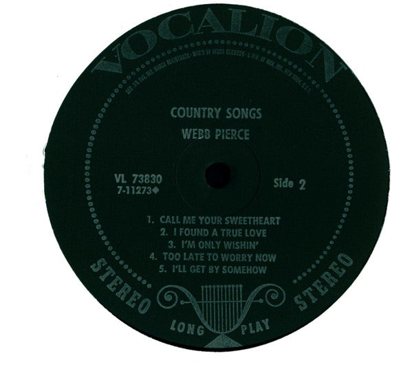 Webb Pierce - Country Songs - LP