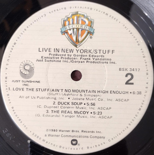 Stuff  - Live In New York - LP