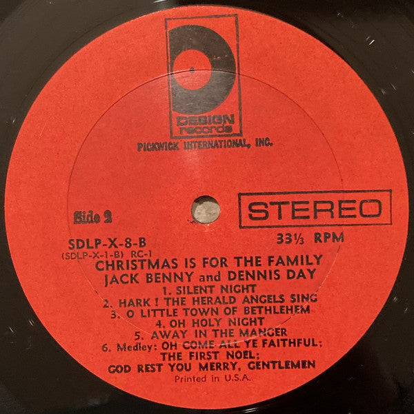 Dennis Day, Jack Benny - Dennis Day Sings "Christmas Is For The Family" - LP