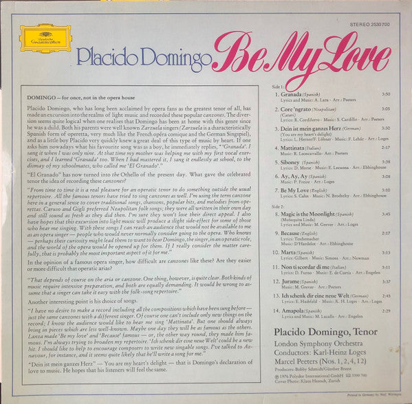 Placido Domingo - Be My Love - LP