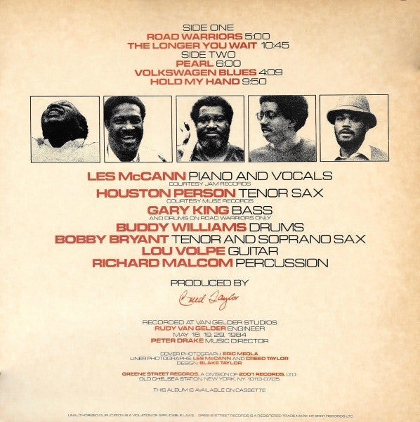 Les McCann / Houston Person - Road Warriors - LP
