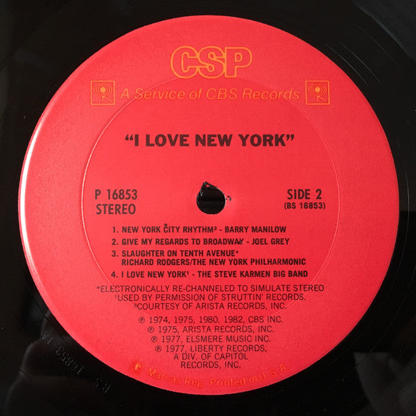 Various - I Love New York - LP