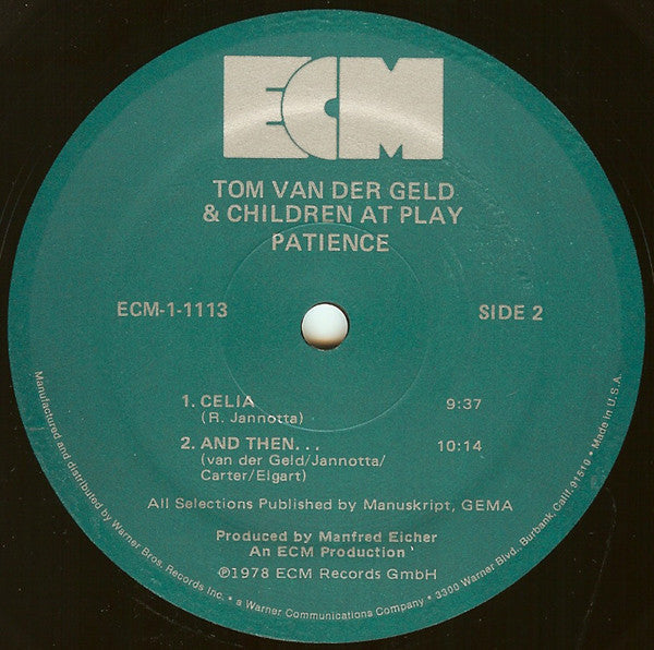 Tom Van Der Geld and Children At Play (2) - Patience - LP