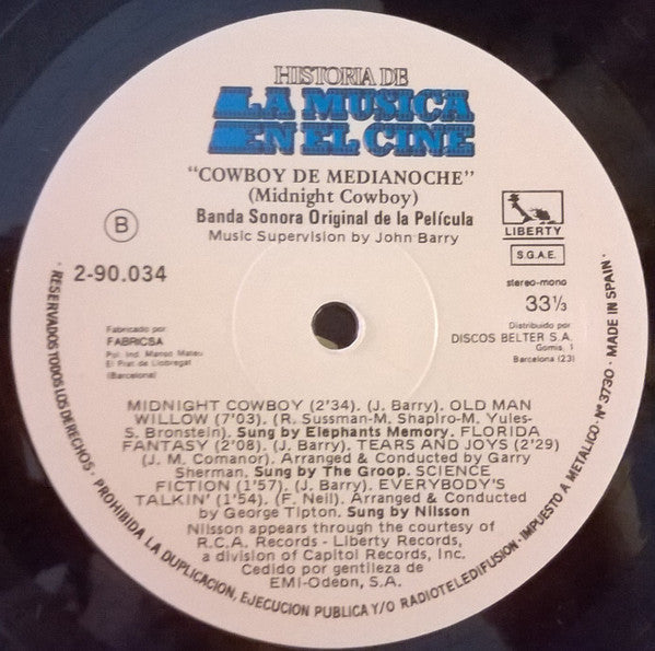 Various - Midnight Cowboy = Cowboy De Medianoche (Original Motion Picture Score) - LP